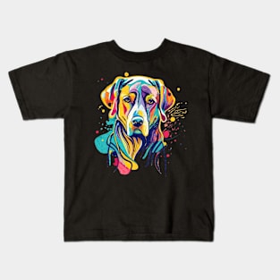 Modern Abstract Labrador Color Explosion Kids T-Shirt